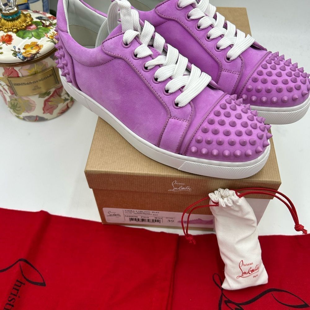 Women's Christian Louboutin viera flat sneaker size 39 made in Italy - Picture 11 of 11